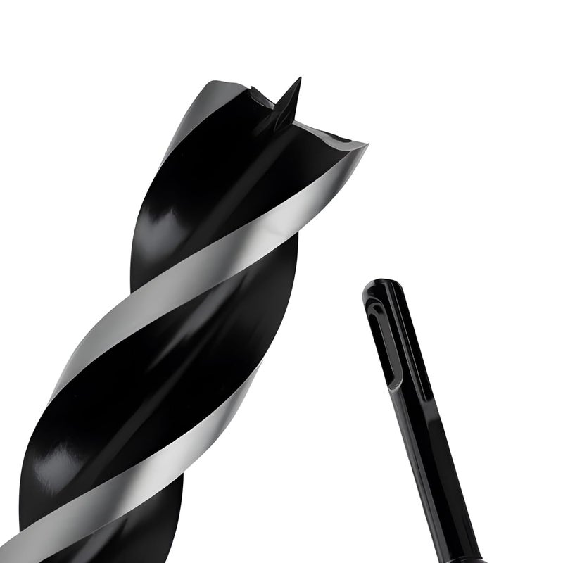 WOBLLMX 1-3/8" x 9" Auger Drill Bit with SDS Plus Shank for Wood,Tri Flute Ship Auger Long Drill Bit for Soft and Hard Wood,Tree Stump,Plastic,Drywall and Composite Materials - Image 1